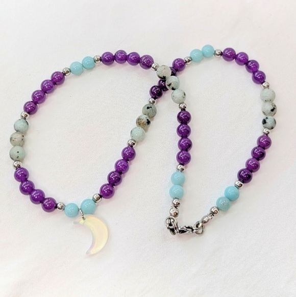 Handmade Jewelry - New Celestial Gemstone Artisan Necklace D102